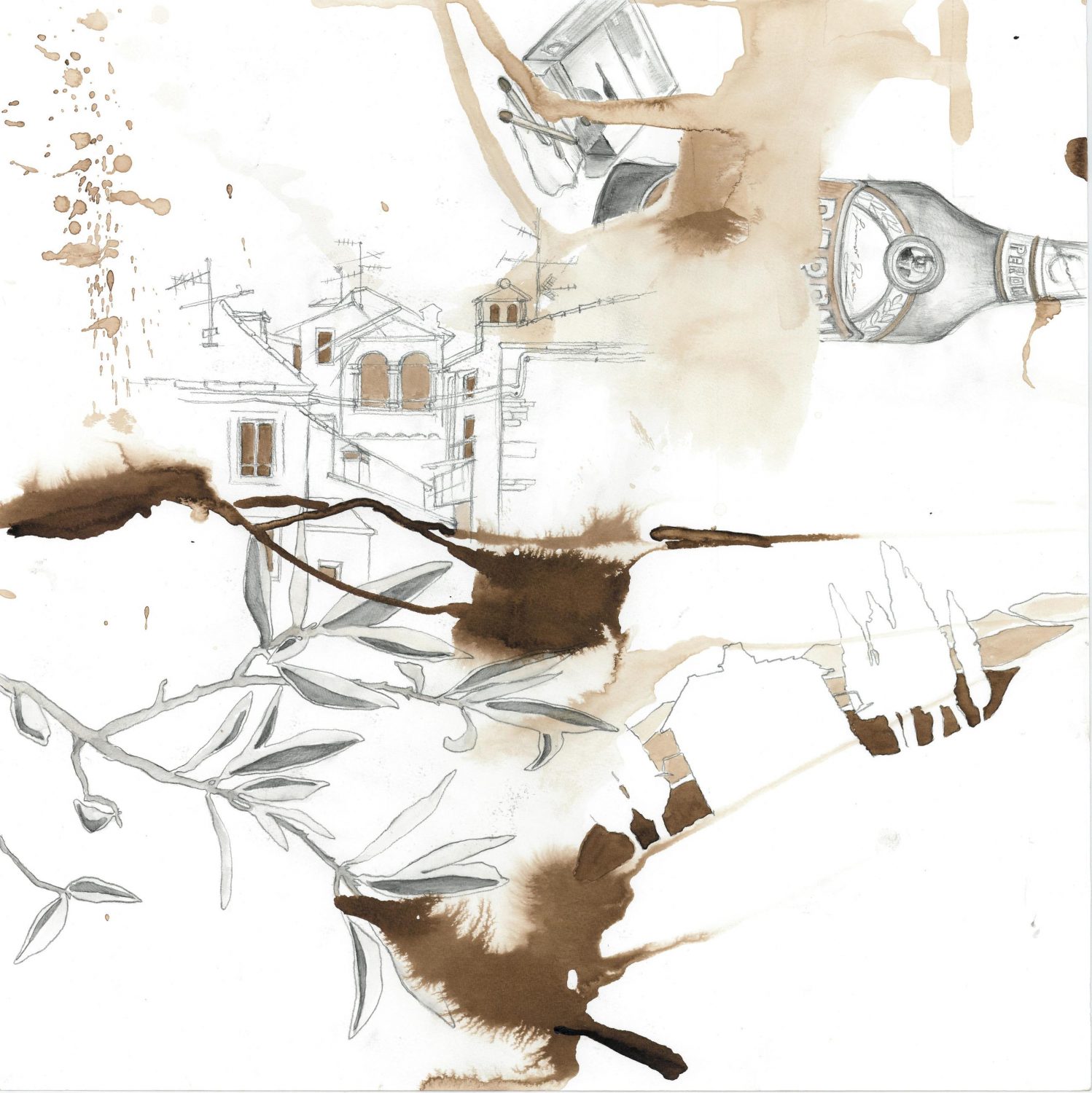 Peron, 2013 Aquarell, Moorlauge, 50x50 cm
