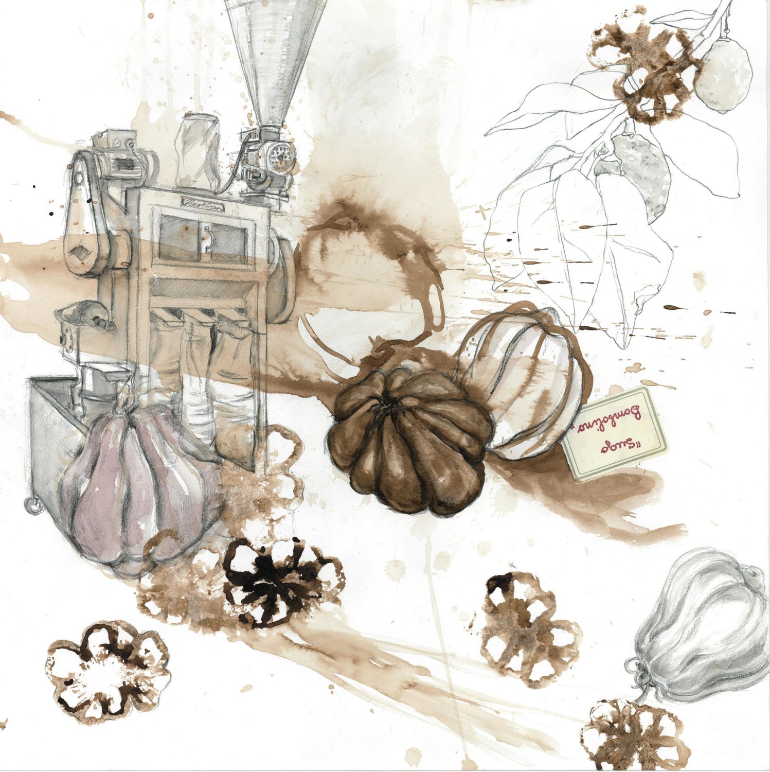 Sugo Bamoblino, 2013 Aquarell, Moorlauge, 50x50 cm