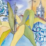 Portugal-Aquarell-auf-Buetten-35x100-cm-Kerstin-Mempel