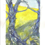 Rapsodie 2 blaue Baum 30x40 cm Aquarell Rapsodie 2 blaue Baum 30x40 cm Aquarell